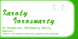 karoly vorosmarty business card